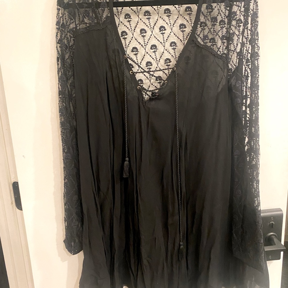 Lacey long sleeve float mini dress